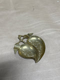 Brass Divided Peach Ashtray