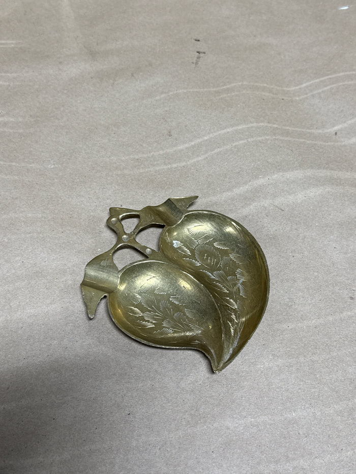 Brass Divided Peach Ashtray