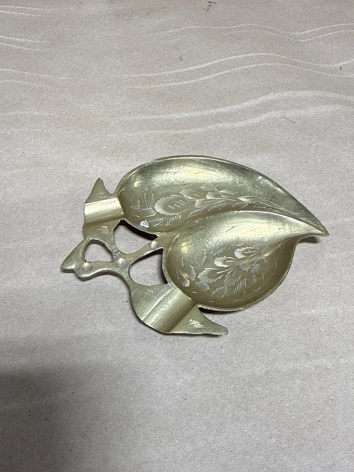Brass Divided Peach Ashtray