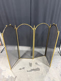 Brass & Metal Mesh Vintage 4-Panel Folding Fireplace Screen (B)