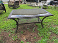 Brown All Weather Wicker Coffee Table w/Smoked Glass Top