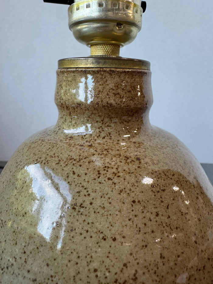 Brown Speckled Pottery Lamp (WORKS)