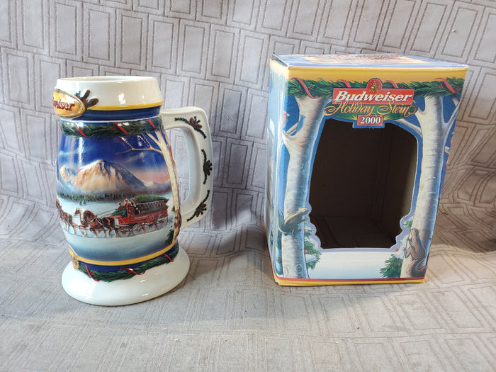 Budweiser 2000 "Holiday in the Mountains" Holiday Stein with Box