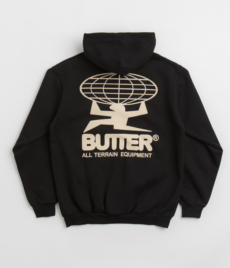 Butter Goods All Terrain Hoodie in Black and Peach