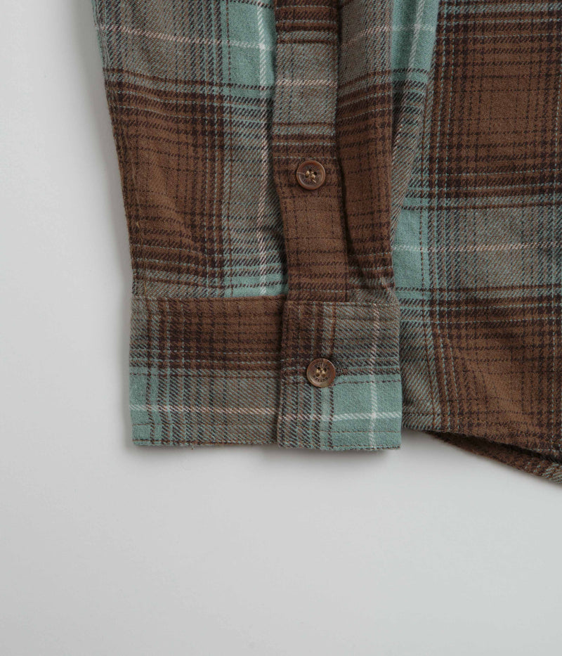 Butter Goods Appliance Plaid Shirt in Brown and Teal