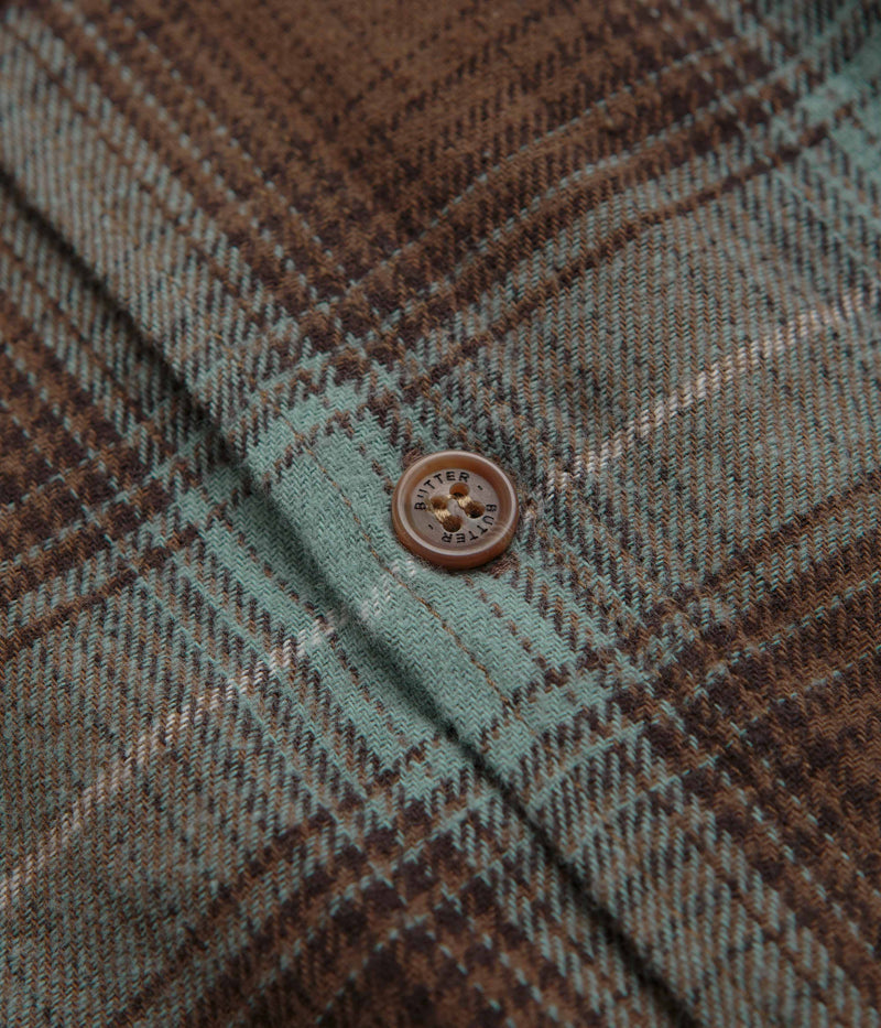 Butter Goods Appliance Plaid Shirt in Brown and Teal