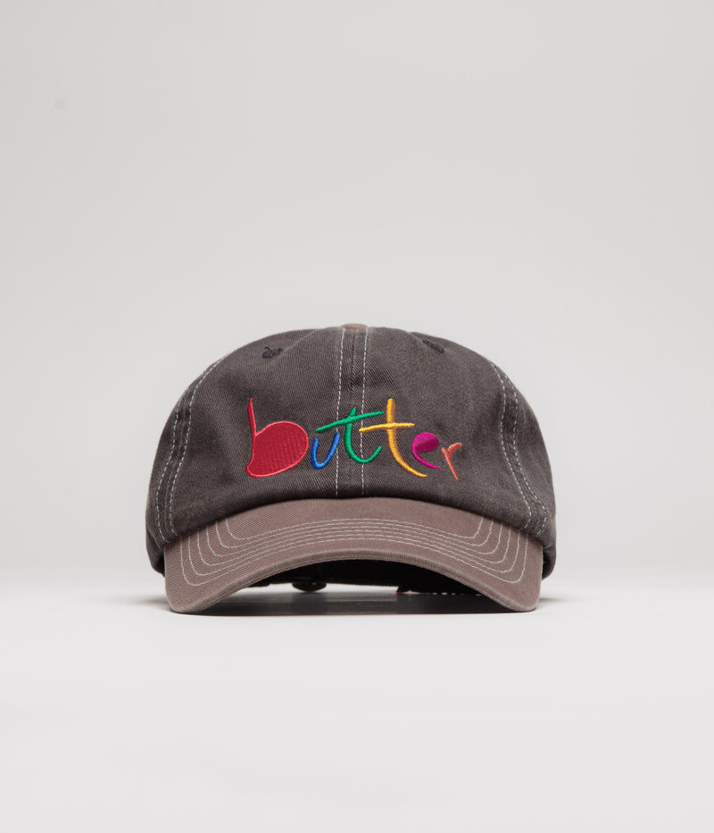 Butter Goods Art Cap in Charcoal and Redwood