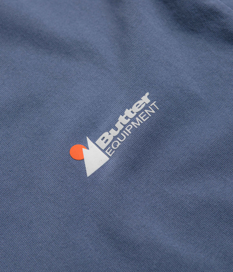 Butter Goods Distressed Pigment Dye T-Shirt in Moon Blue