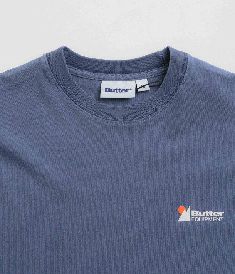 Butter Goods Distressed Pigment Dye T-Shirt in Moon Blue