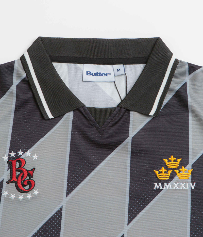 Butter Goods Football Jersey in Grey and Black