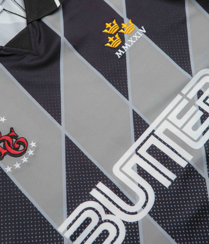 Butter Goods Football Jersey in Grey and Black