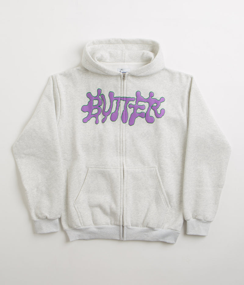 Butter Goods Ink Zip-Thru Hoodie in Ash