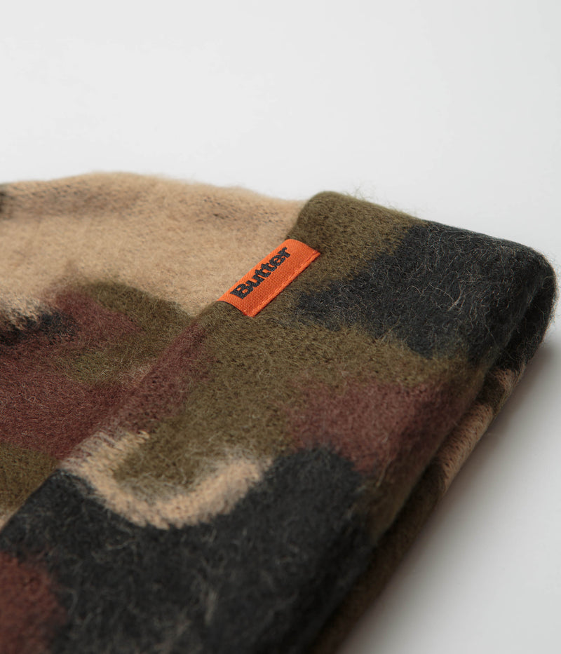 Butter Goods Mohair Camo Cuff Beanie in Fatigue