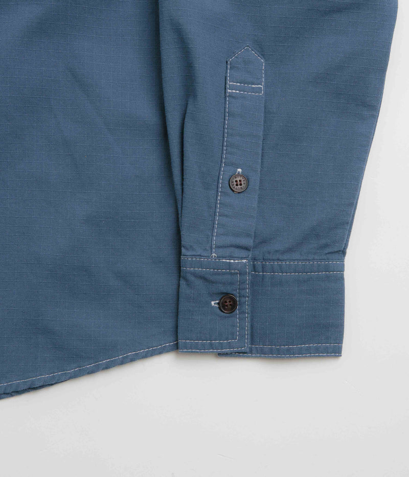 Butter Goods Ripstop Button Up Shirt in Work Blue