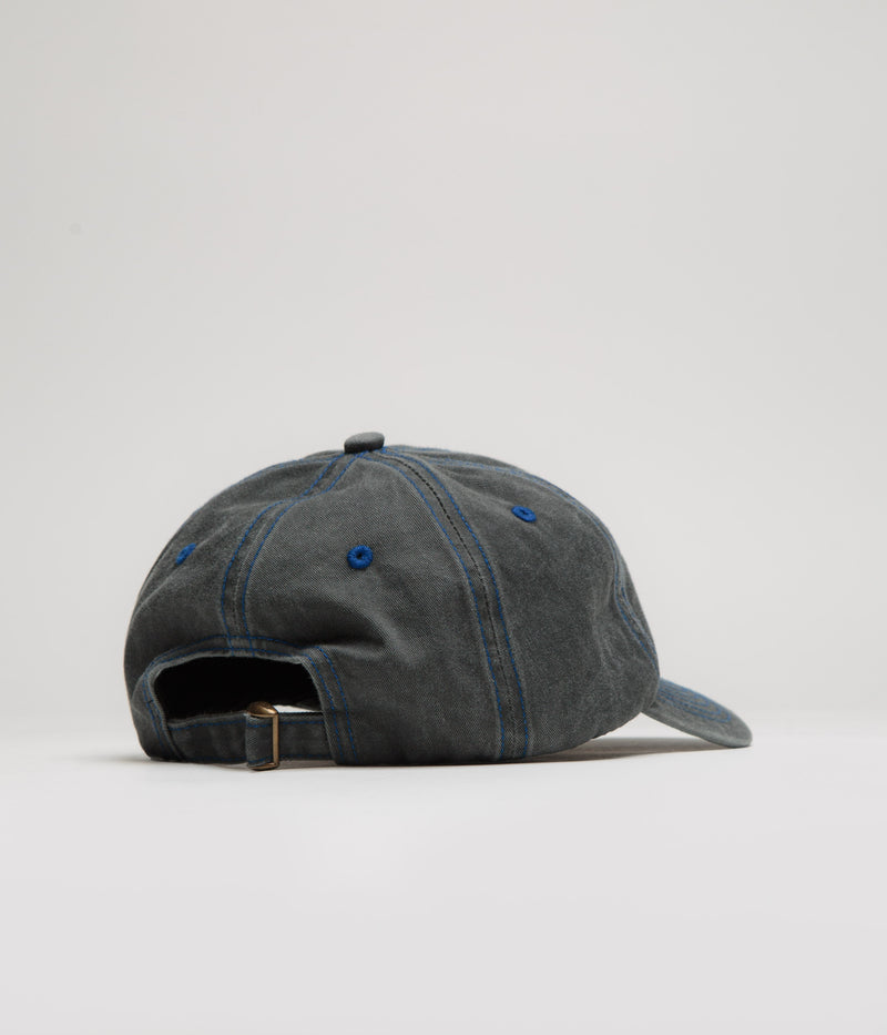 Butter Goods Rounded Logo Cap in Washed Black and Blue