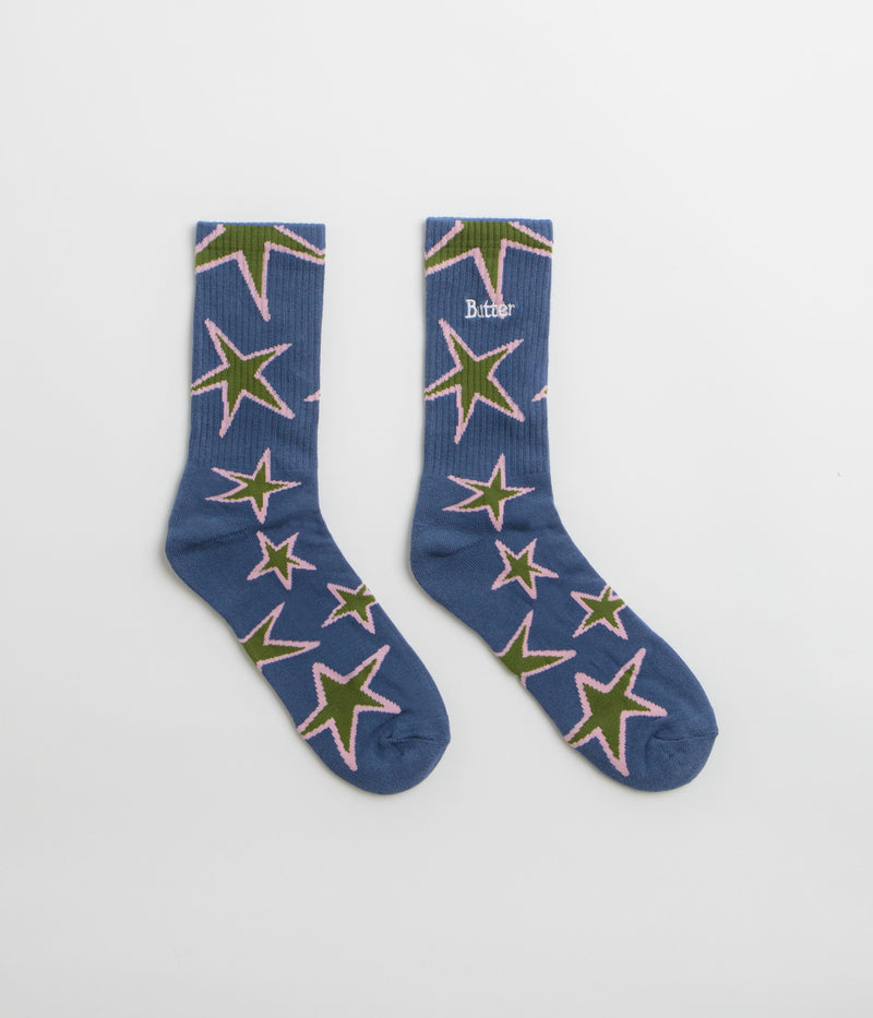Butter Goods Star Socks in Prussian