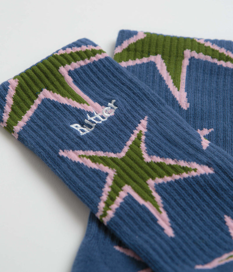 Butter Goods Star Socks in Prussian