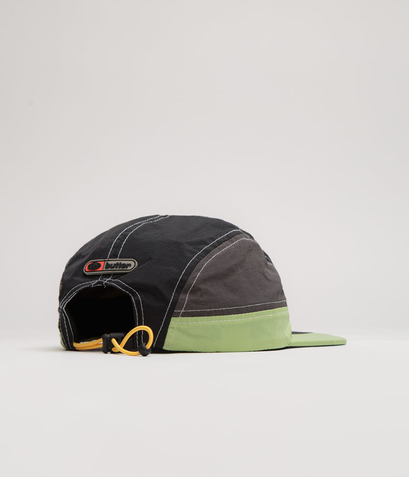 Butter Goods Stream 4 Panel Cap in Black and Pistachio