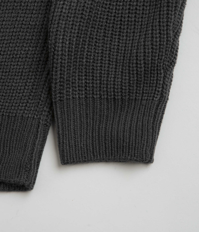 Butter Goods Stripe Knitted Sweatshirt in Charcoal
