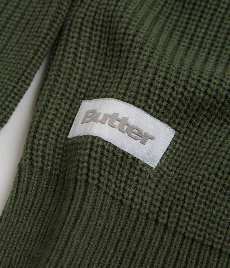 Butter Goods Stripe Knitted Sweatshirt in Ivy