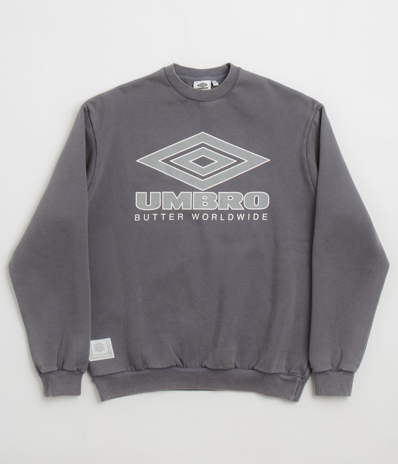 Butter Goods x Umbro Diamond Logo Crewneck Sweatshirt in Washed Slate