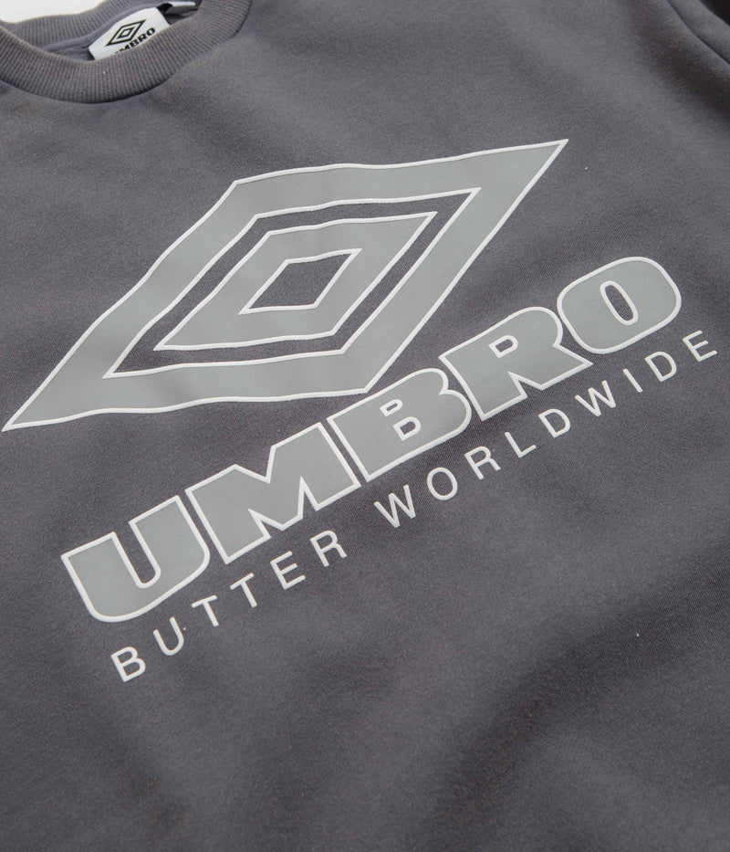 Butter Goods x Umbro Diamond Logo Crewneck Sweatshirt in Washed Slate