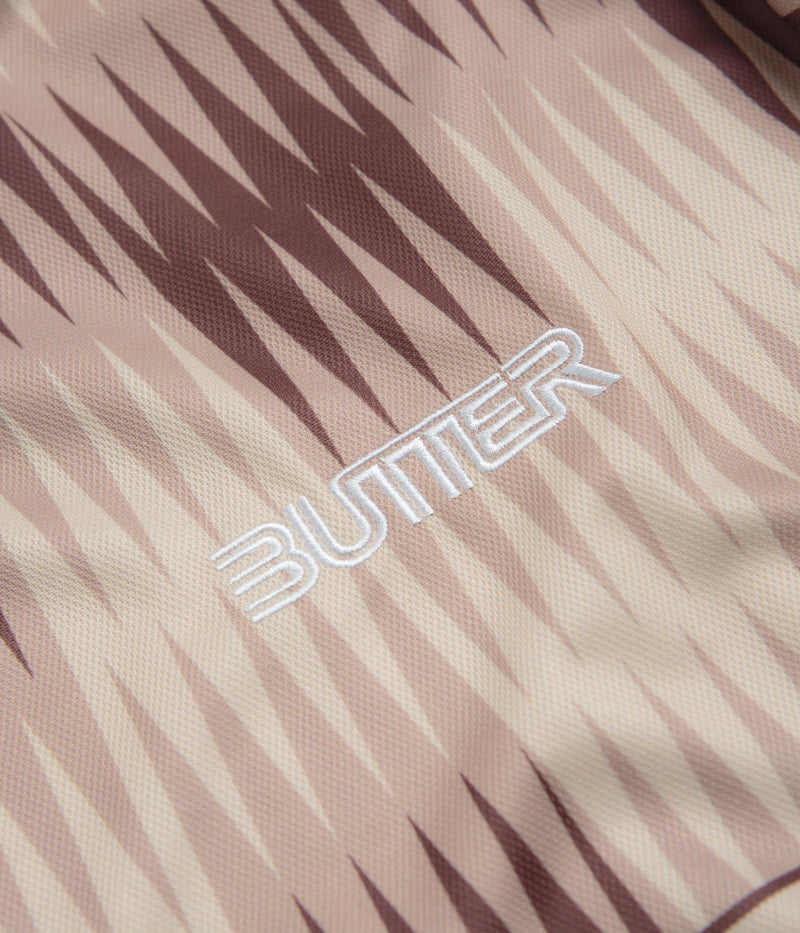 Butter Goods x Umbro Optical Jersey in Brown and Taupe