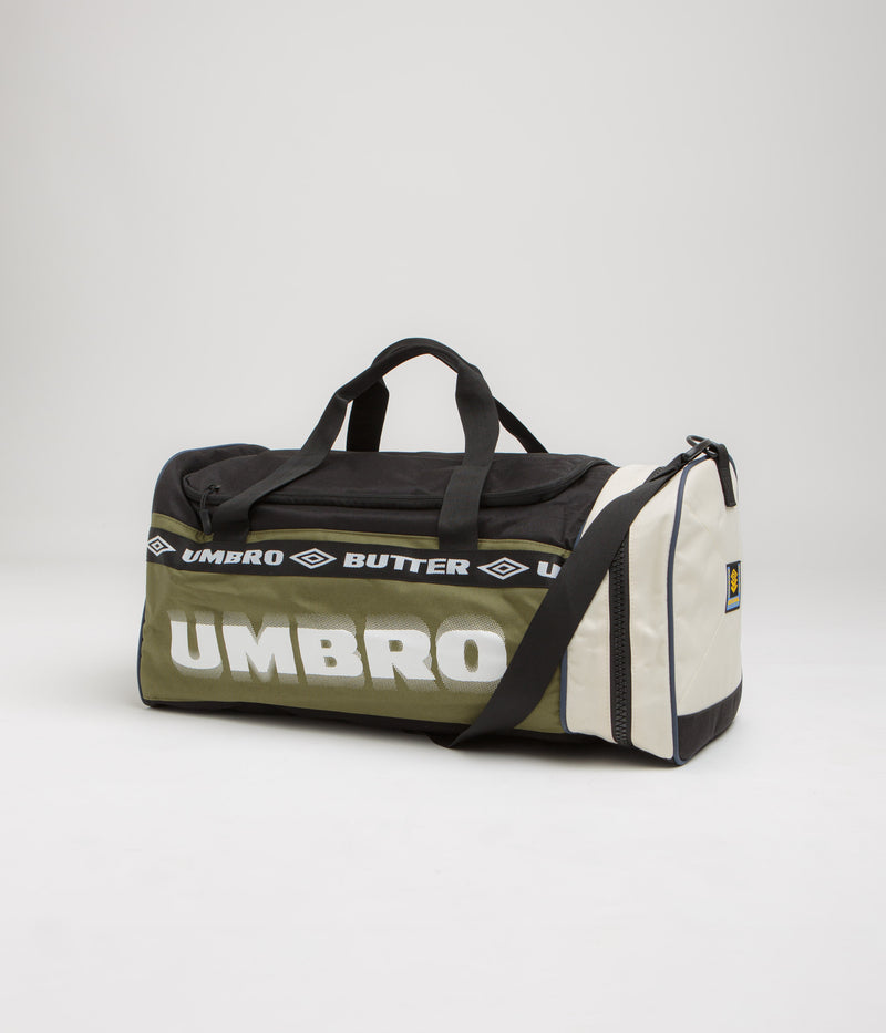 Butter Goods x Umbro Training Bag in Forest and Navy / Sand