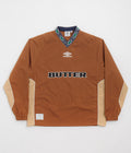 Butter Goods x Umbro Training Sweatshirt in Chocolate and Tan