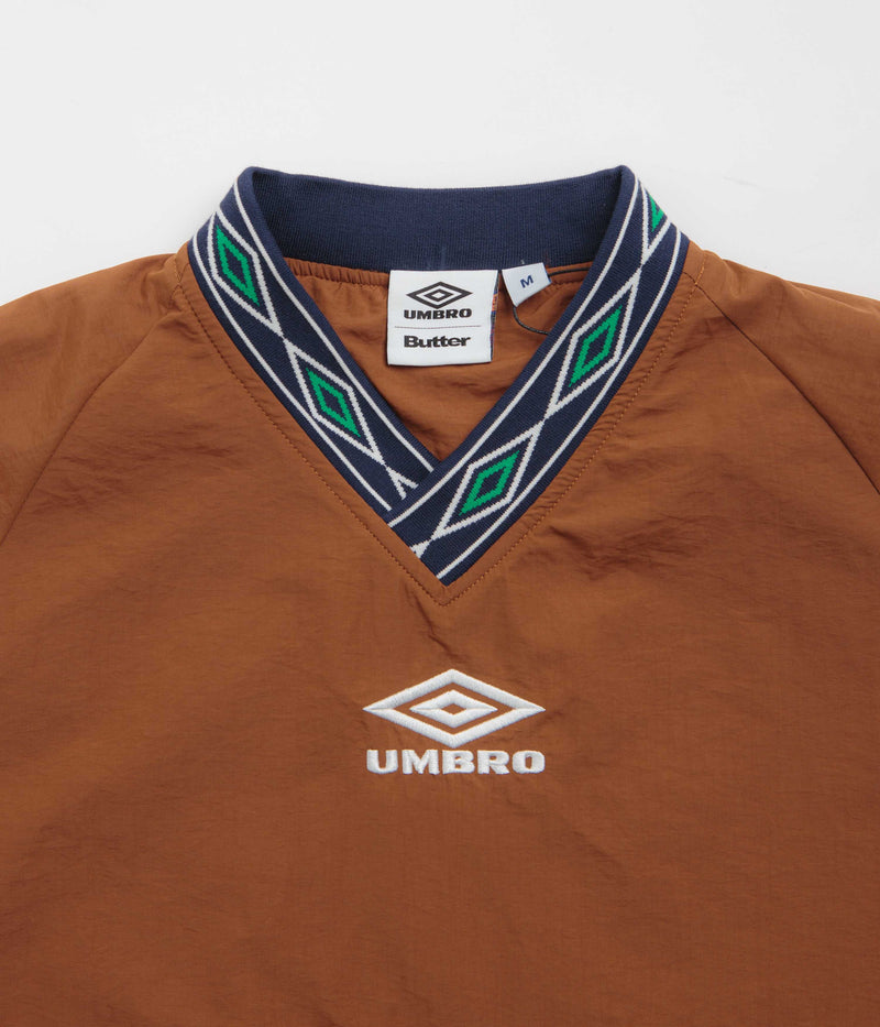 Butter Goods x Umbro Training Sweatshirt in Chocolate and Tan