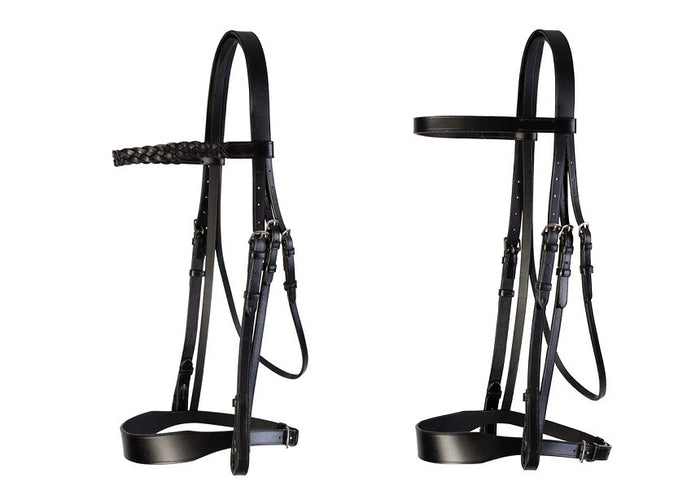 Cameo Equine Hunt/Show Bridle with 2 browbands- Brown