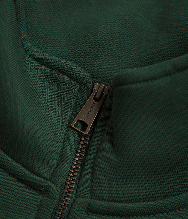 Carhartt Chase Zip Neck Sweatshirt in Sycamore Tree and Gold