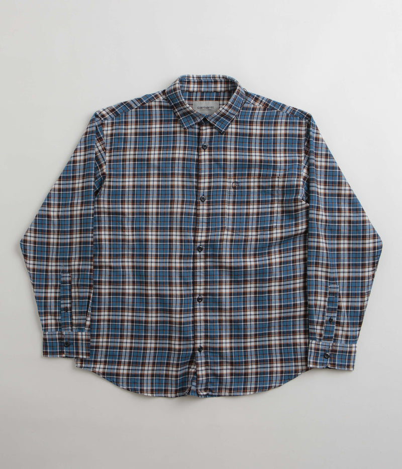 Carhartt Yuma Shirt Twill Flannel Shirt in Storm Blue
