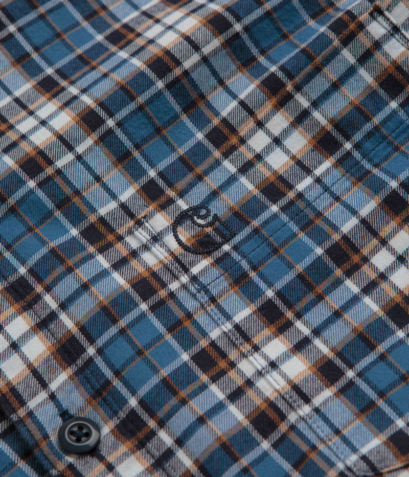 Carhartt Yuma Shirt Twill Flannel Shirt in Storm Blue