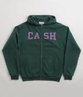 Cash Only Campus Zip-Thru Hoodie in Washed Forest