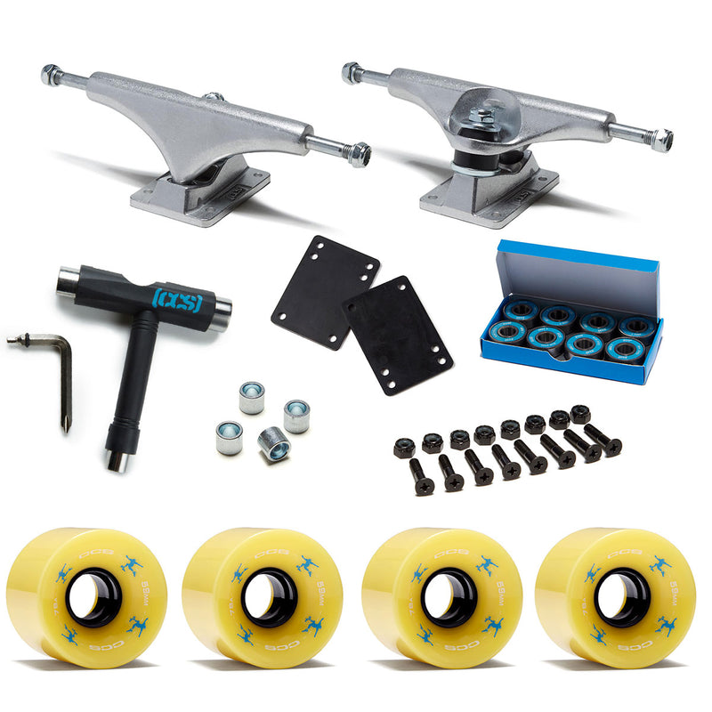 CCS Retro Cruiser Skateboard Assembly Kit - Yellow