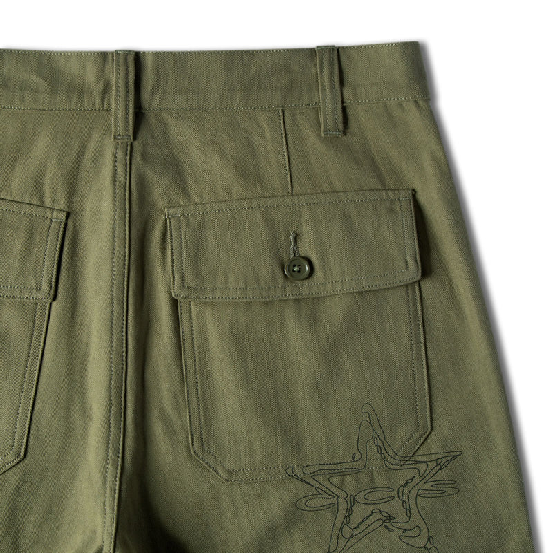 CCS Spiked Star Surplus Shorts - Olive