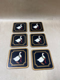 Christmas Goose With Wreath Pimpernel Coasters - Set Of 6