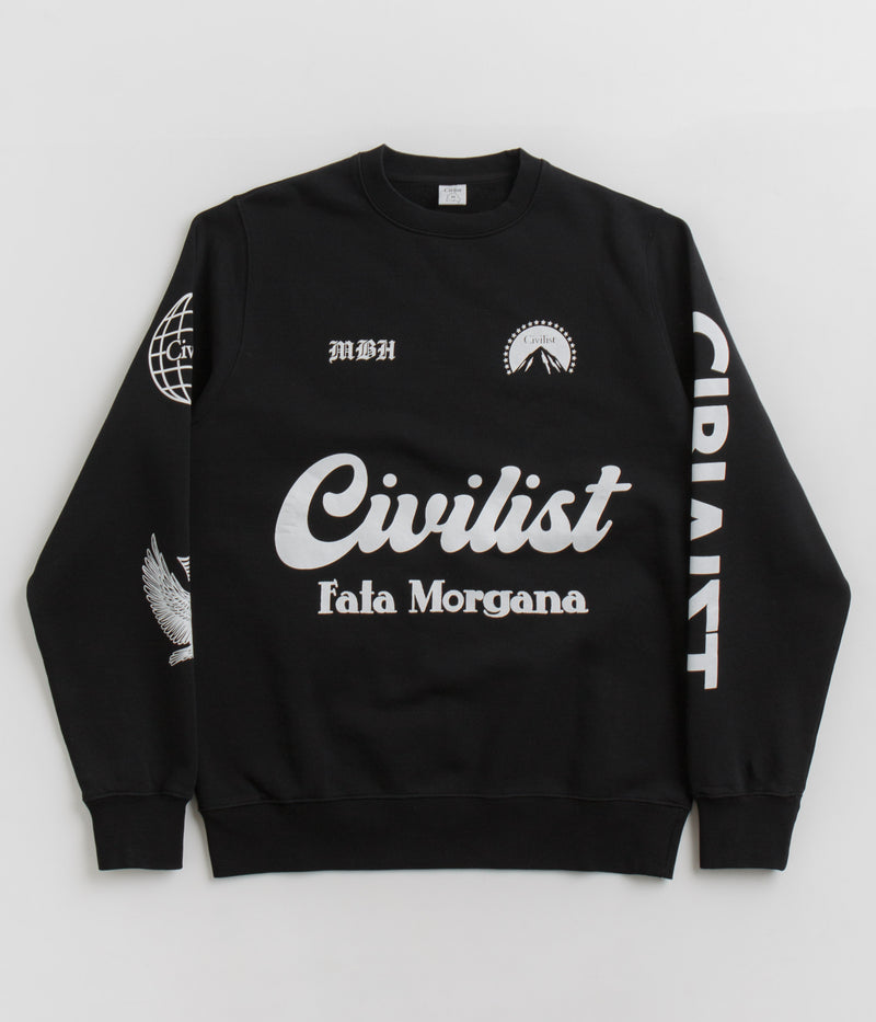 Civilist Fata Morgana Crewneck Sweatshirt in Black