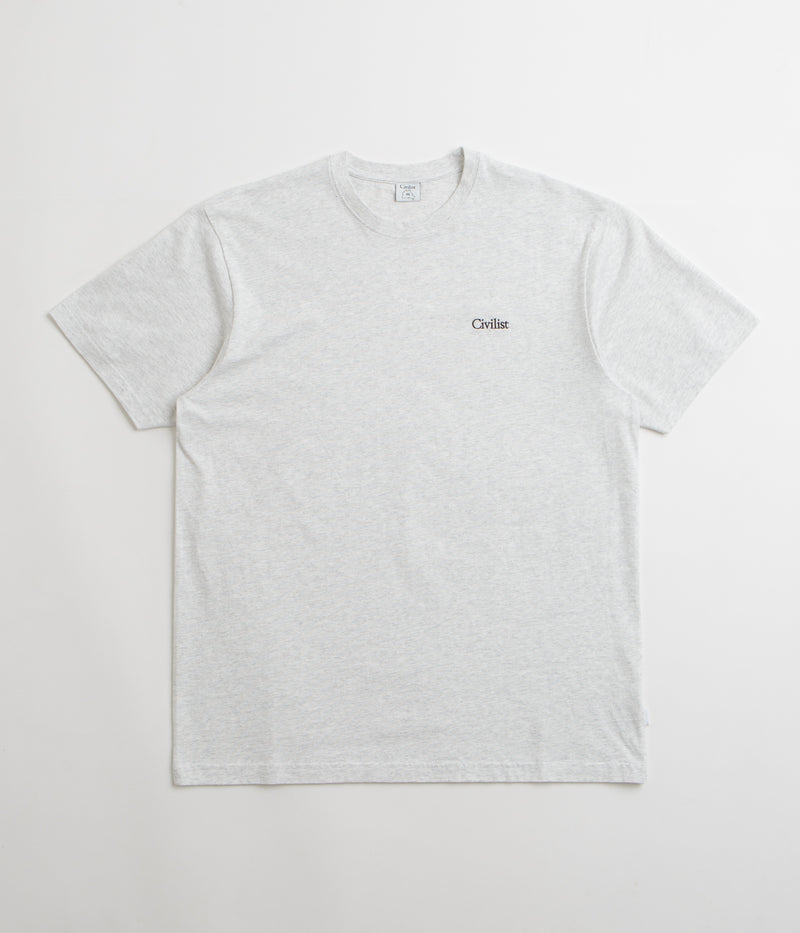 Civilist Mini Logo T-Shirt in Light Heather Grey