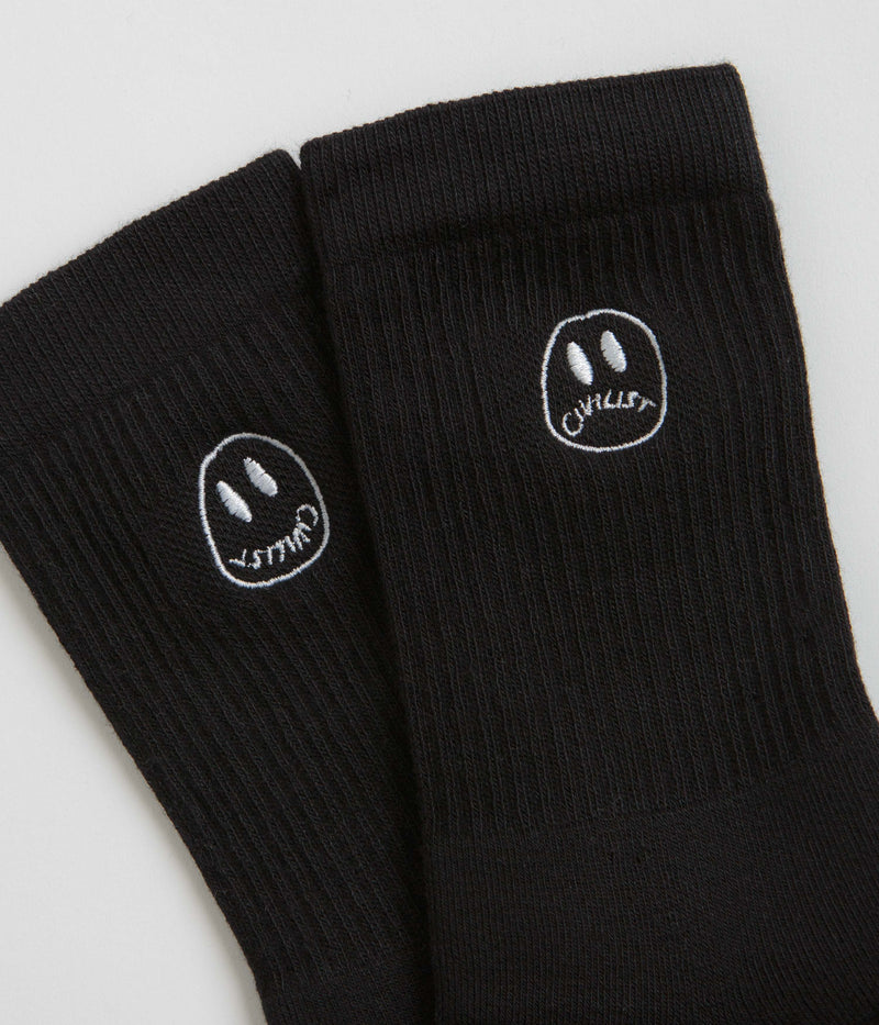 Civilist Mono Smiler Socks in Black