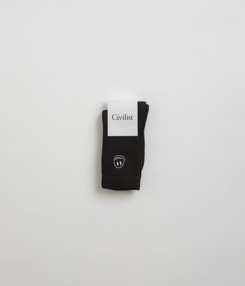 Civilist Mono Smiler Socks in Black