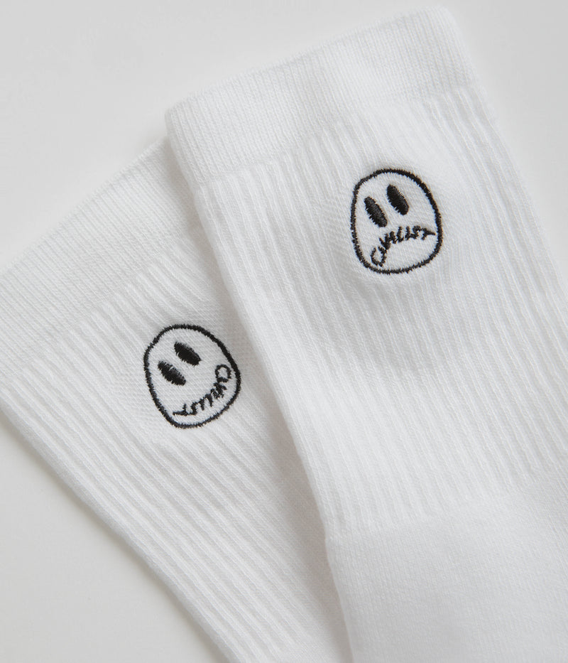 Civilist Mono Smiler Socks in White