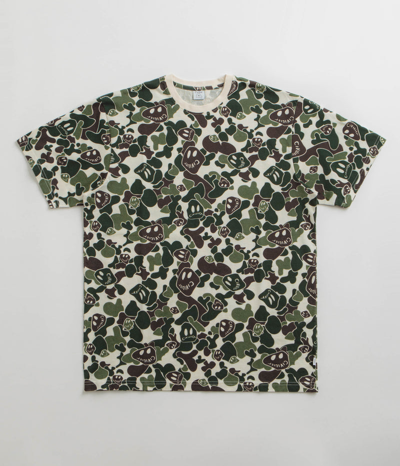 Civilist Smiler Camo T-Shirt in Green Camo