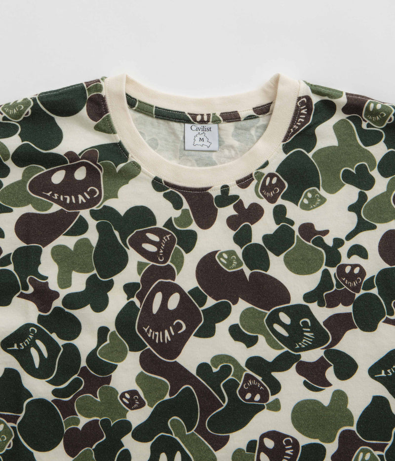 Civilist Smiler Camo T-Shirt in Green Camo