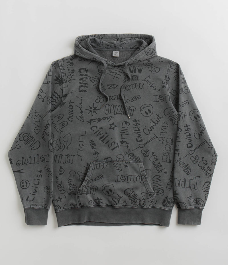 Civilist Team AOP Hoodie in Washed Black