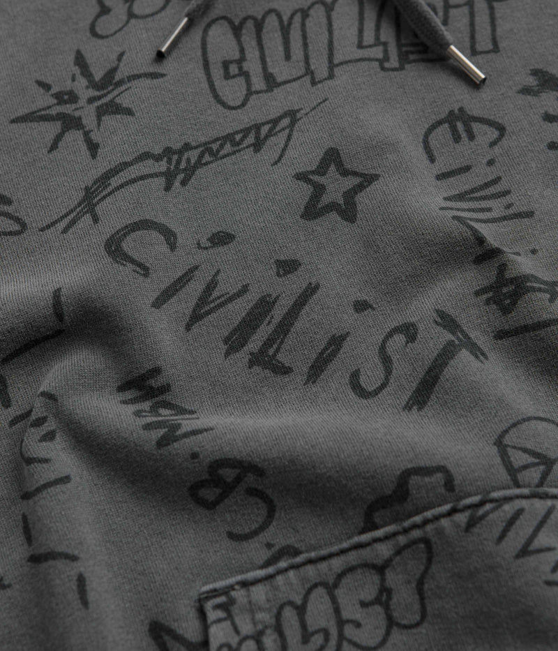 Civilist Team AOP Hoodie in Washed Black