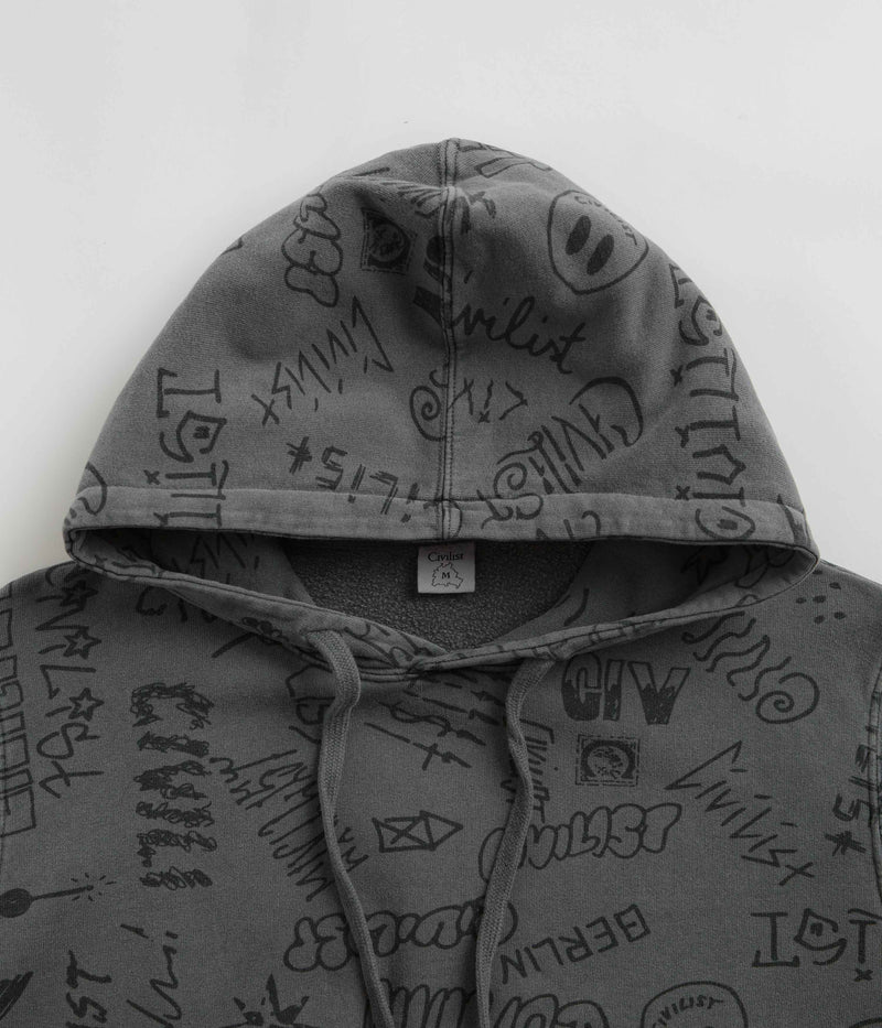 Civilist Team AOP Hoodie in Washed Black