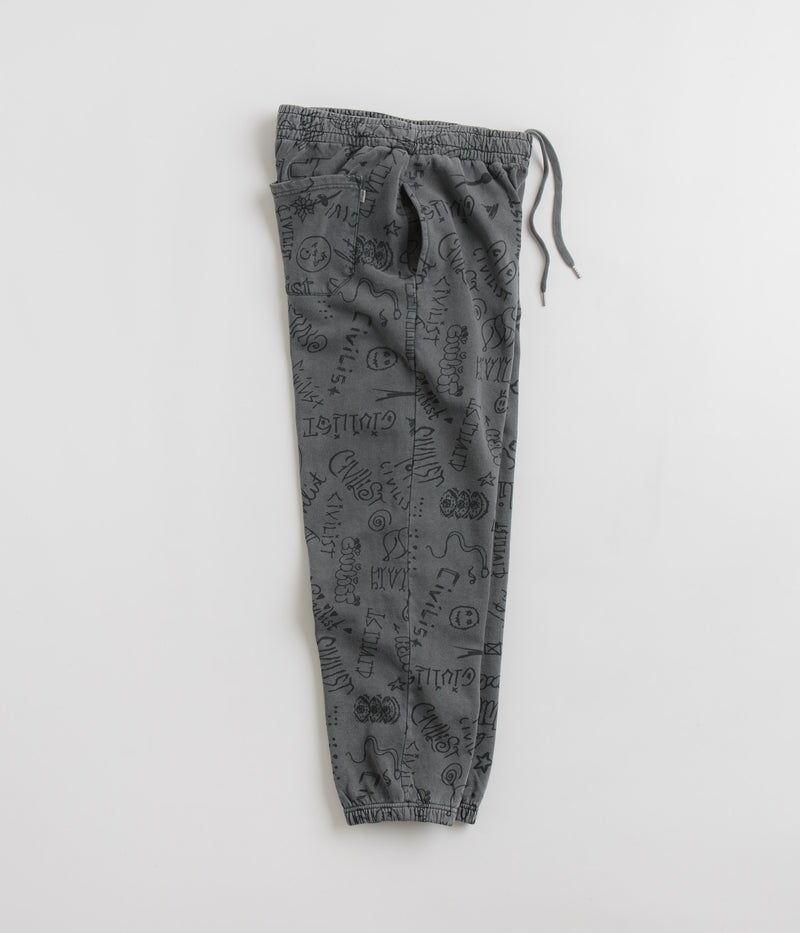 Civilist Team AOP Sweatpants in Washed Black
