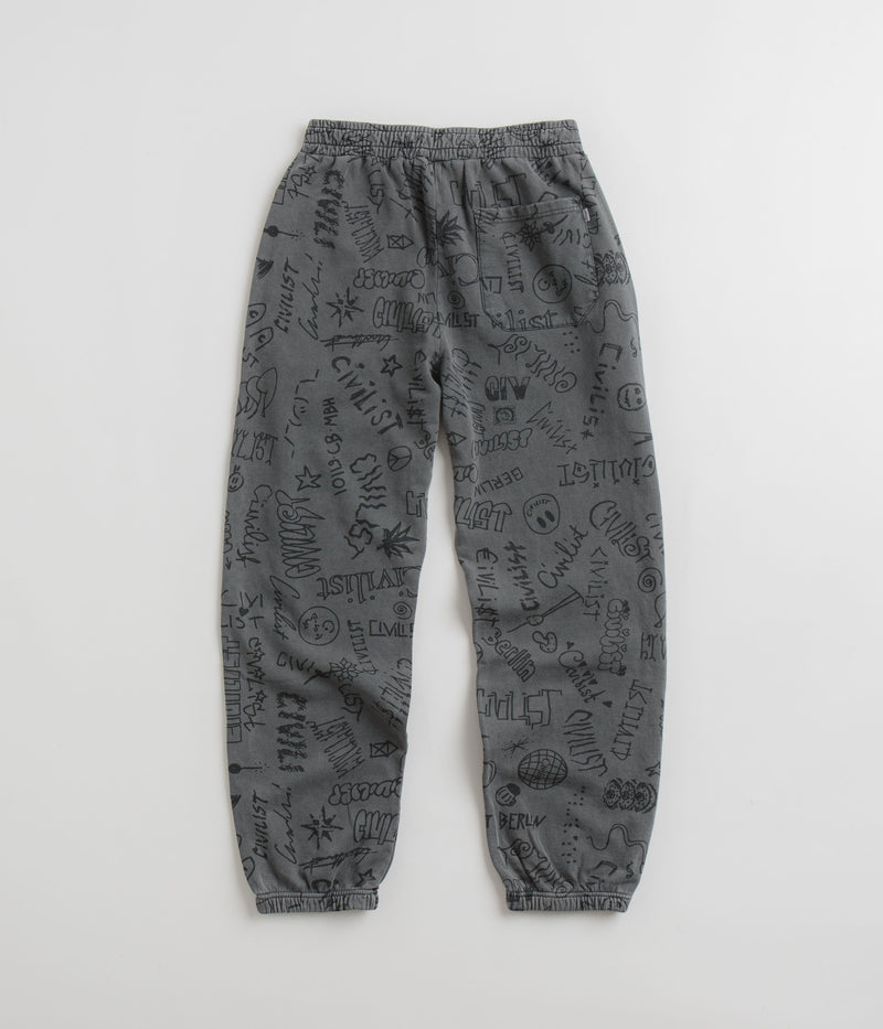 Civilist Team AOP Sweatpants in Washed Black